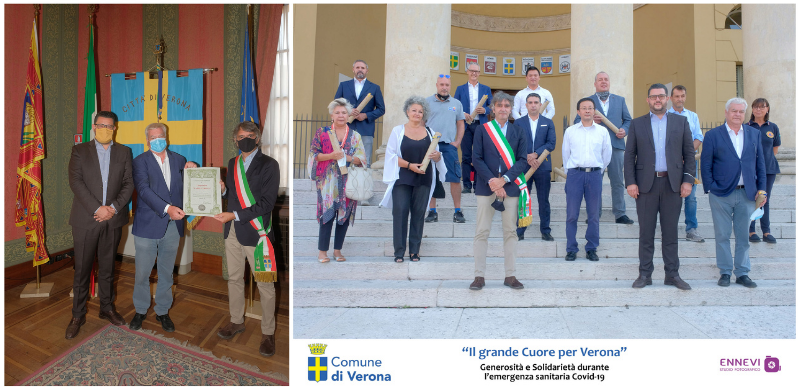 Attestato di Benemerenza ricevuto dal Comune di Verona